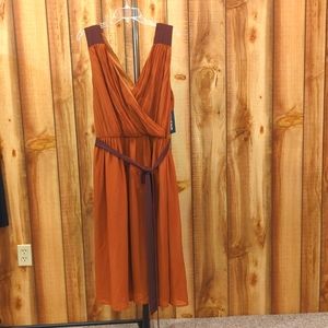 Modcloth Rust Orange Brown Wholly Romantic Midi Dress